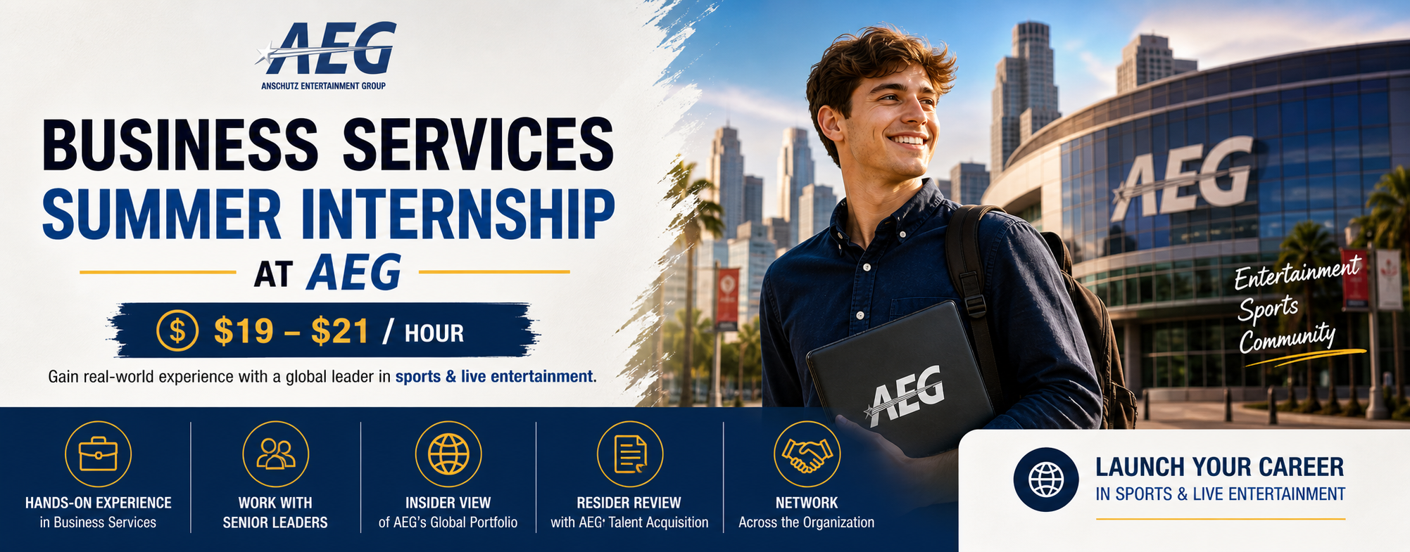 Business Services Summer Internship at AEG – $19-$21/Hour